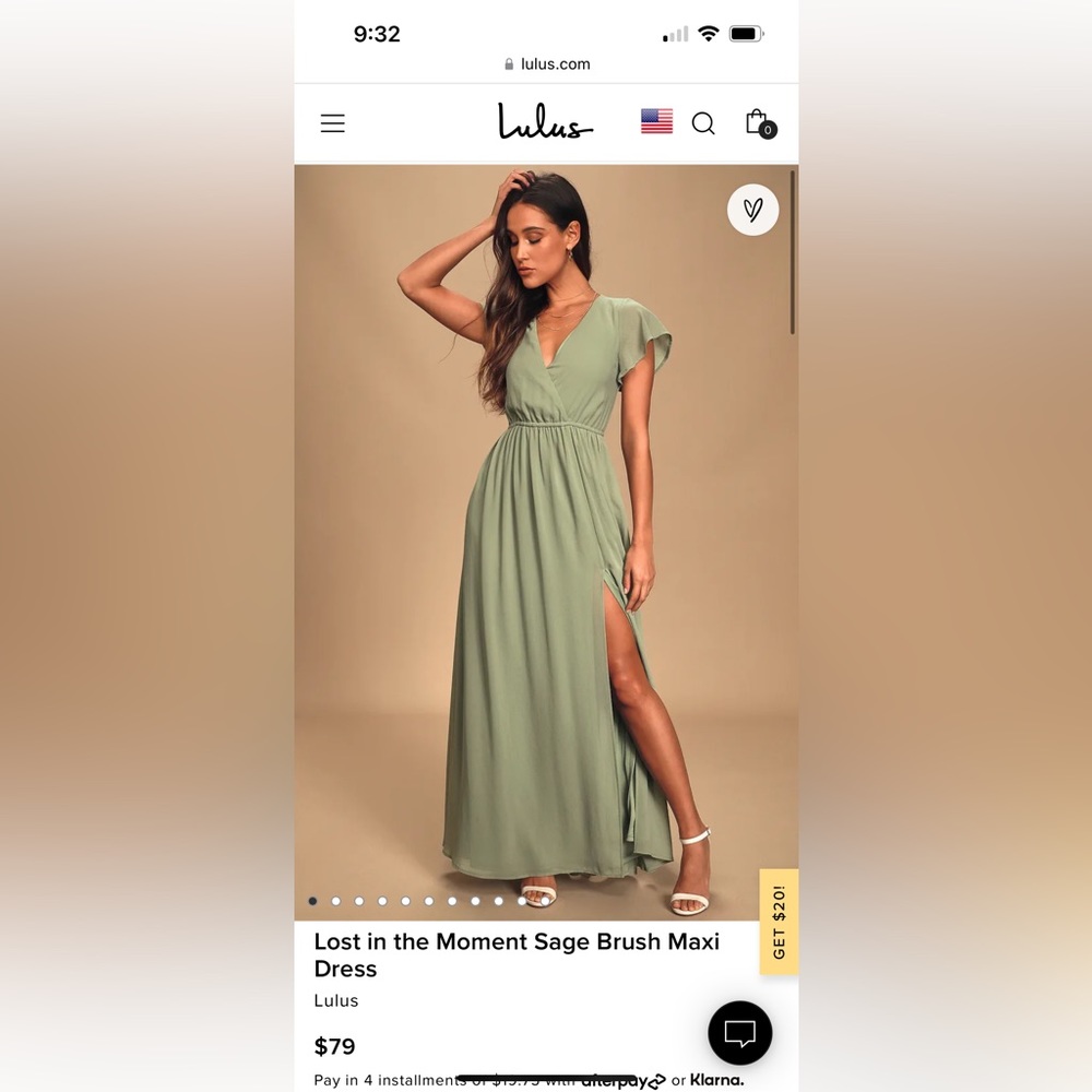 Lost in the moment sage brush maxi dress